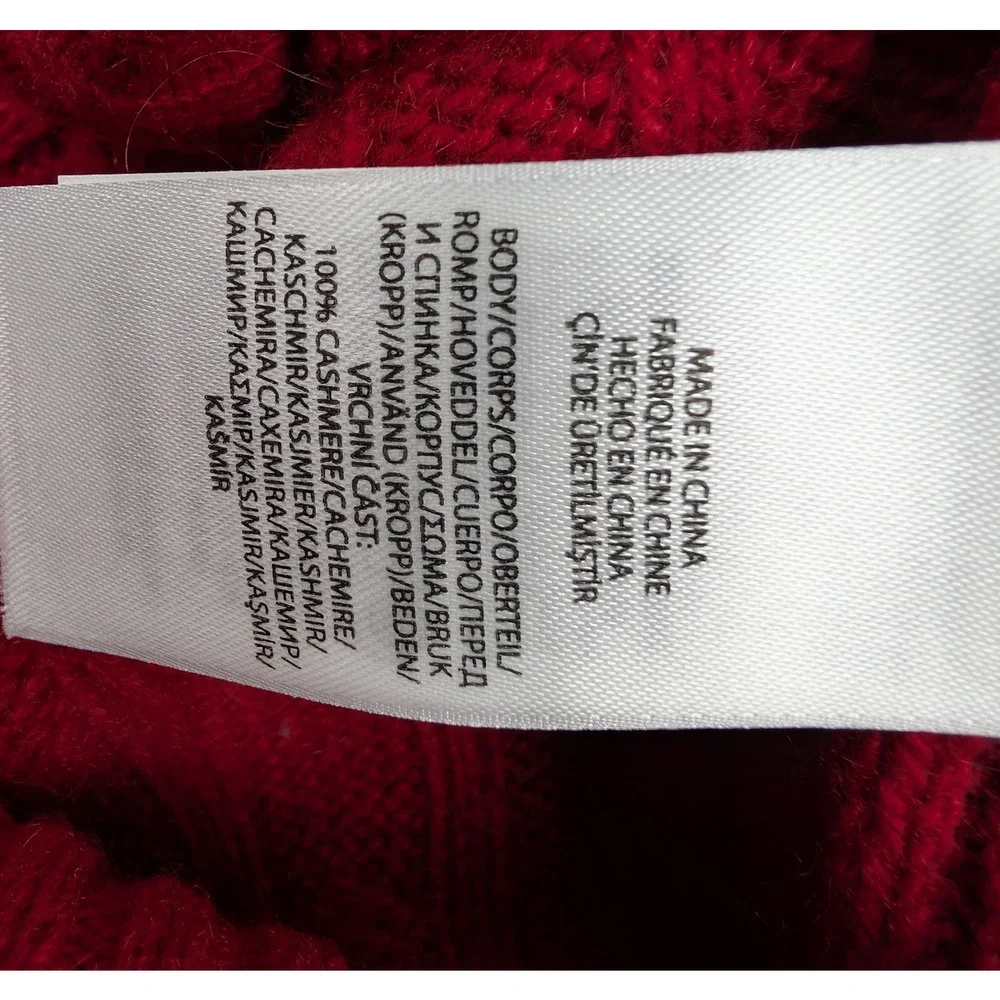 Polo Ralph Lauren Iconic Cable Knit Cashmere Sweater Men XXL Red Timeless Staple